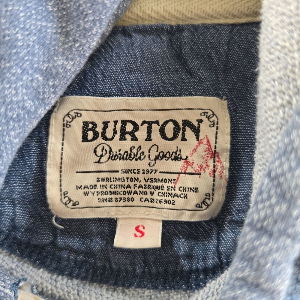 Burton Women's Hoodie Sweatshirt Blue Size S "Burton Durable Goods" Spellout‎ - Picture 12 of 15